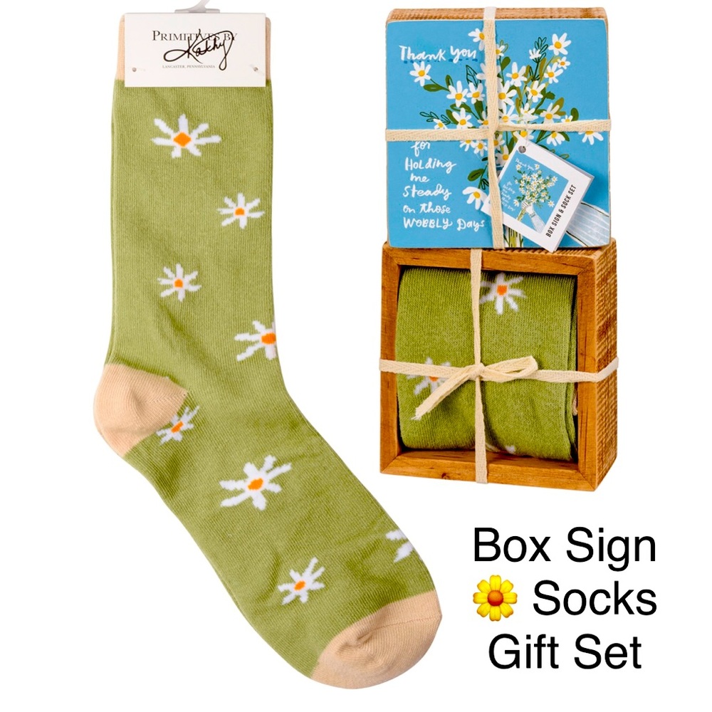 Box Sign Unisex Socks Gift Set Home Decor Chunky Shelf Sitter Desktop - Wall Art
